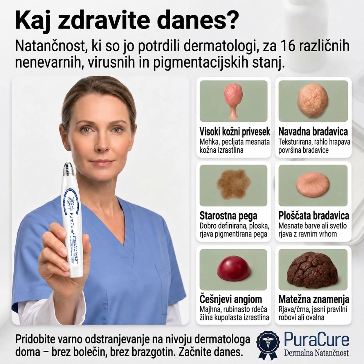 🌿PuraCure®👩‍⚕️ Rezultati so vidni že v 7 dneh! Valjček za odstranjevanje bradavic in drugih kožnih težav | Neboleče in minimalno razmaže.
