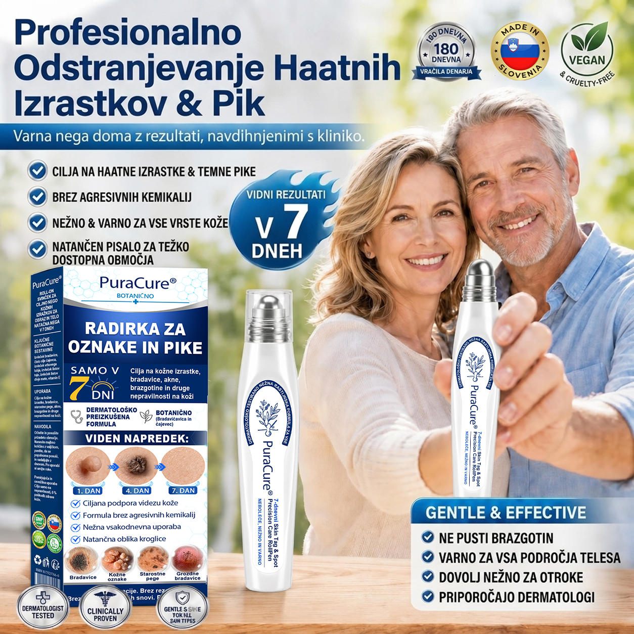 🌿PuraCure®👩‍⚕️ Rezultati so vidni že v 7 dneh! Valjček za odstranjevanje bradavic in drugih kožnih težav | Neboleče in minimalno razmaže.