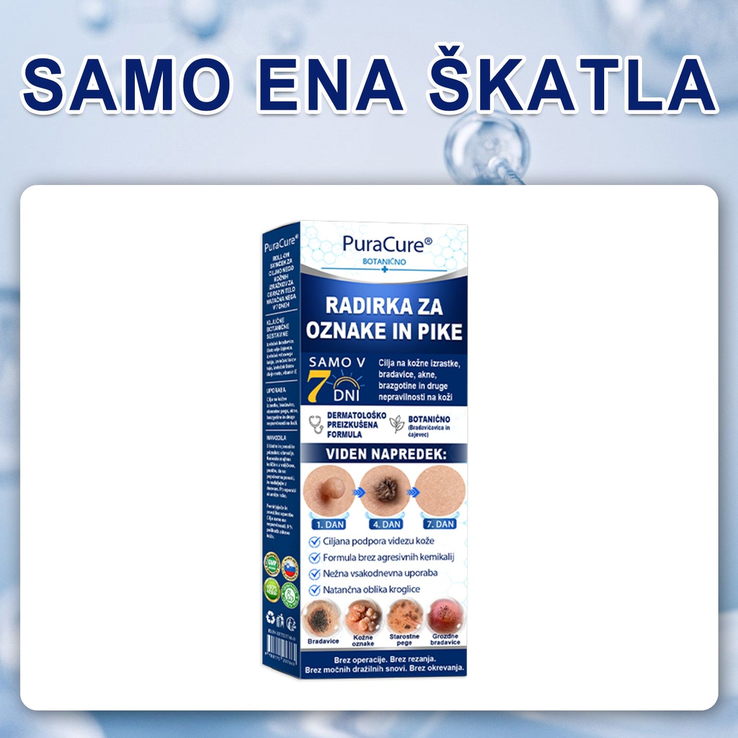 🌿PuraCure®👩‍⚕️ Rezultati so vidni že v 7 dneh! Valjček za odstranjevanje bradavic in drugih kožnih težav | Neboleče in minimalno razmaže.